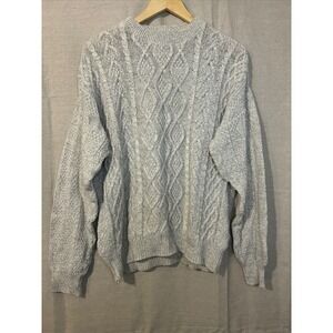 Vintage Susquehanna Trail Outfitters Mens Gray Cable Knit Sweater Size M